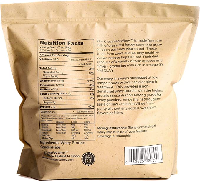 Organic Raw Grass Fed Whey 5LB